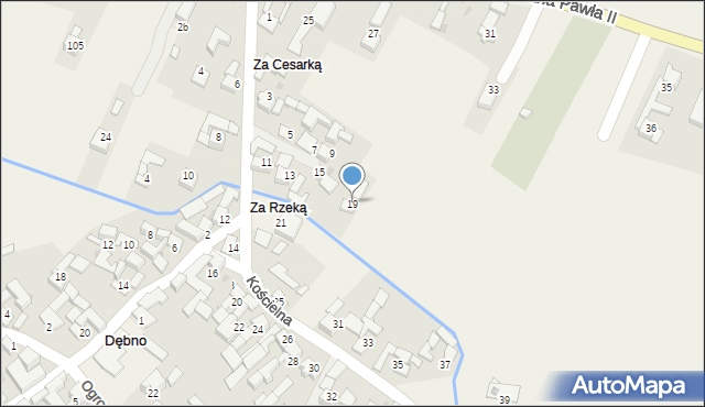 Dębno, Kościelna, 19, mapa Dębno