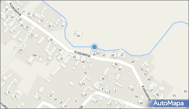 Dębno, Kościelna, 41, mapa Dębno