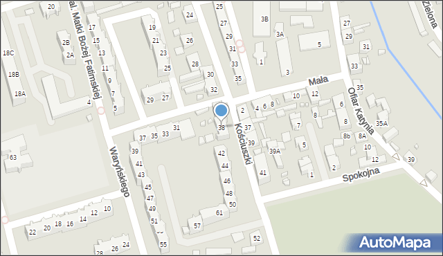 Dębno, Kościuszki Tadeusza, gen., 38, mapa Dębno
