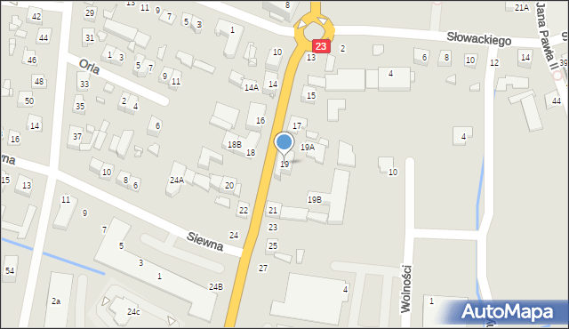 Dębno, Kostrzyńska, 19, mapa Dębno