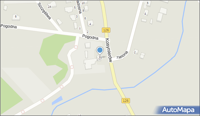 Dębno, Kosynierów, 23, mapa Dębno