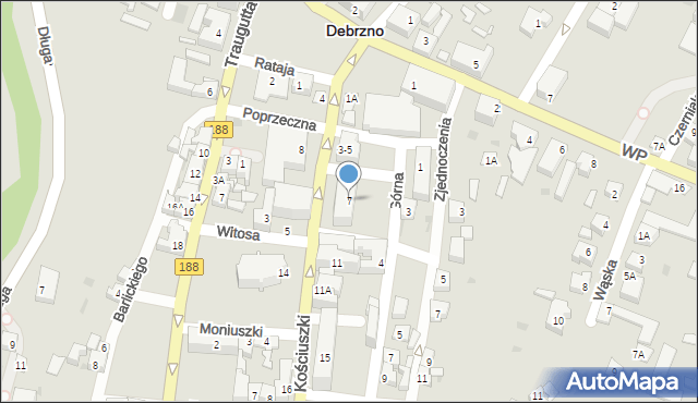 Debrzno, Kościuszki Tadeusza, gen., 7, mapa Debrzno