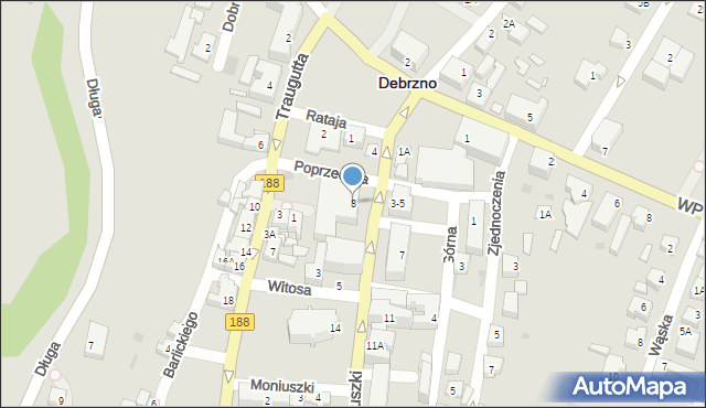 Debrzno, Kościuszki Tadeusza, gen., 8, mapa Debrzno