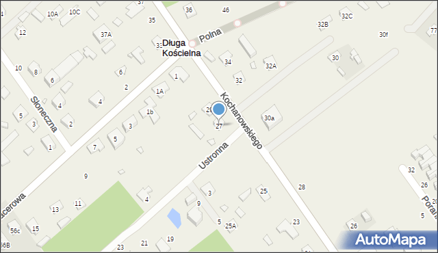 Długa Kościelna, Kochanowskiego Jana, 27, mapa Długa Kościelna