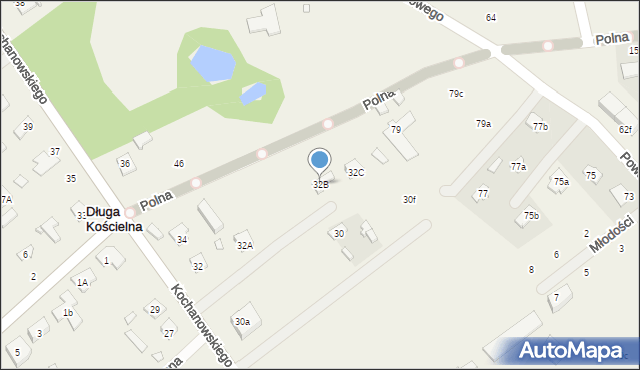 Długa Kościelna, Kochanowskiego Jana, 32B, mapa Długa Kościelna