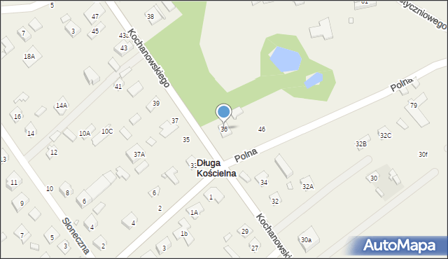 Długa Kościelna, Kochanowskiego Jana, 36, mapa Długa Kościelna
