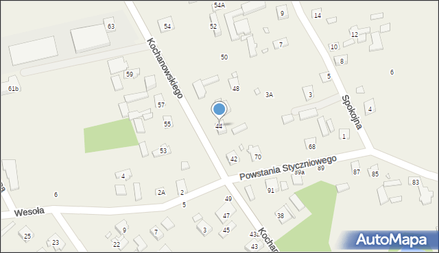 Długa Kościelna, Kochanowskiego Jana, 44, mapa Długa Kościelna
