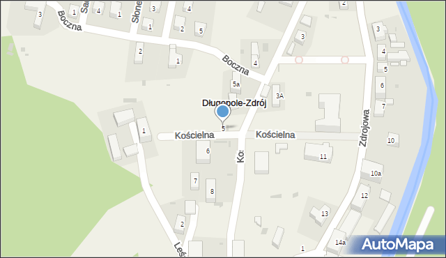 Długopole-Zdrój, Kościuszki Tadeusza, gen., 5, mapa Długopole-Zdrój