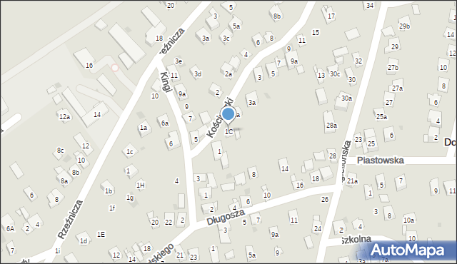 Dobczyce, Kościuszki Tadeusza, gen., 1C, mapa Dobczyce