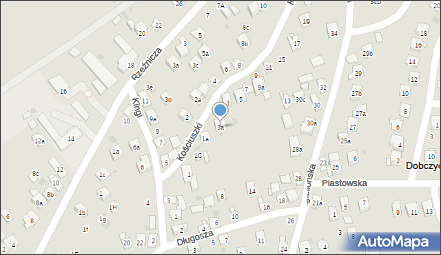 Dobczyce, Kościuszki Tadeusza, gen., 3a, mapa Dobczyce