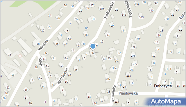 Dobczyce, Kościuszki Tadeusza, gen., 9a, mapa Dobczyce