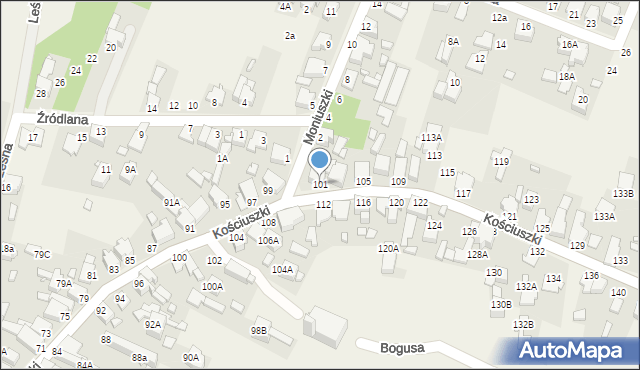 Dobieszowice, Kościuszki Tadeusza, gen., 101, mapa Dobieszowice