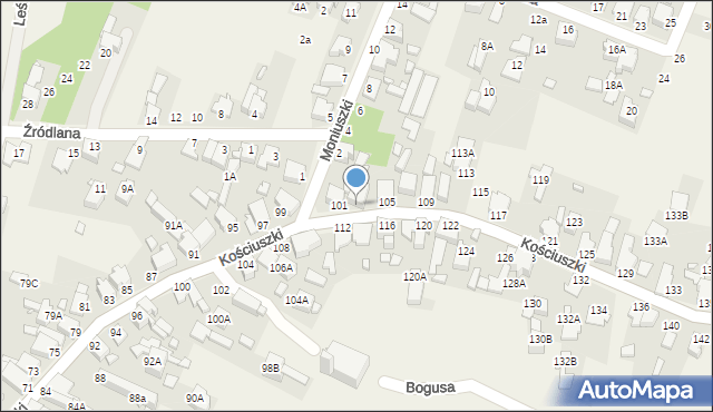 Dobieszowice, Kościuszki Tadeusza, gen., 103, mapa Dobieszowice