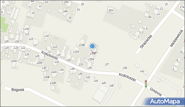 Dobieszowice, Kościuszki Tadeusza, gen., 135B, mapa Dobieszowice