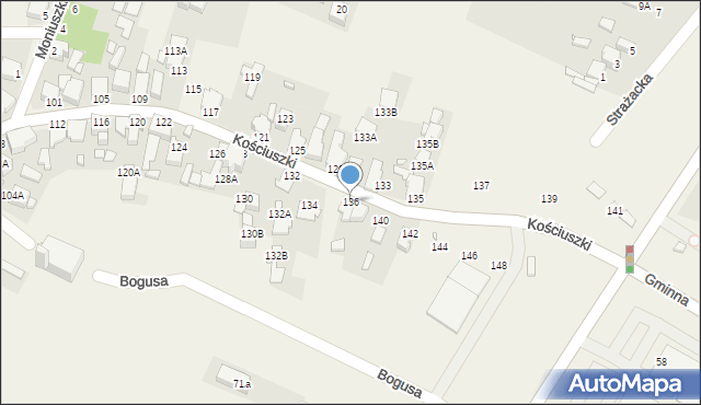 Dobieszowice, Kościuszki Tadeusza, gen., 136, mapa Dobieszowice