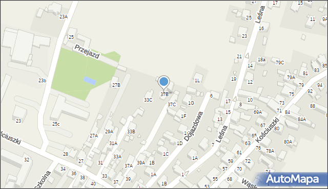 Dobieszowice, Kościuszki Tadeusza, gen., 37B, mapa Dobieszowice