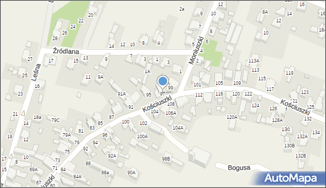 Dobieszowice, Kościuszki Tadeusza, gen., 97, mapa Dobieszowice