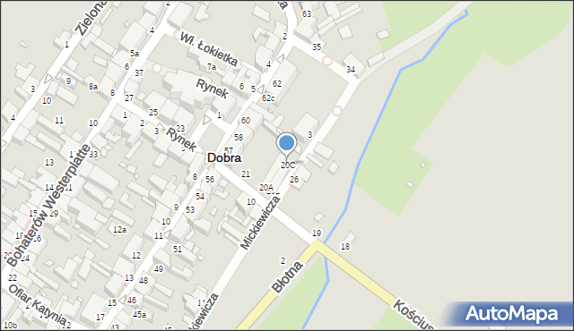 Dobra, Kościuszki Tadeusza, gen., 20C, mapa Dobra