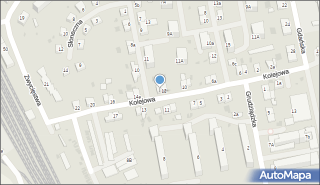 Dobre Miasto, Kolejowa, 14, mapa Dobre Miasto