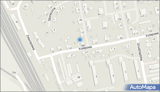 Dobre Miasto, Kolejowa, 14b, mapa Dobre Miasto