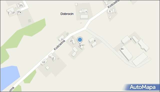 Dobrocin, Kościelna, 9, mapa Dobrocin