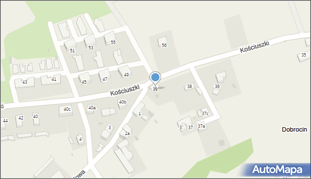 Dobrocin, Kościuszki Tadeusza, gen., 39, mapa Dobrocin