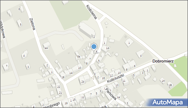 Dobromierz, Kościelna, 6, mapa Dobromierz