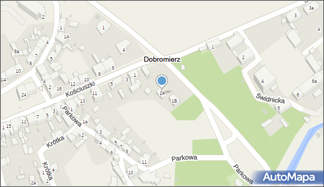 Dobromierz, Kościuszki Tadeusza, gen., 1A, mapa Dobromierz