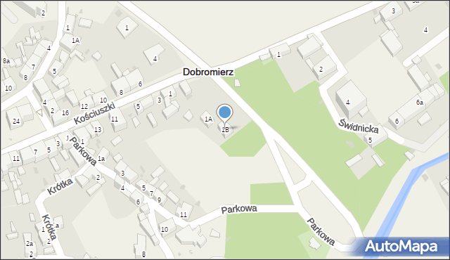 Dobromierz, Kościuszki Tadeusza, gen., 1B, mapa Dobromierz