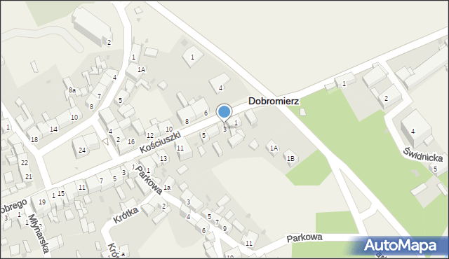 Dobromierz, Kościuszki Tadeusza, gen., 3, mapa Dobromierz