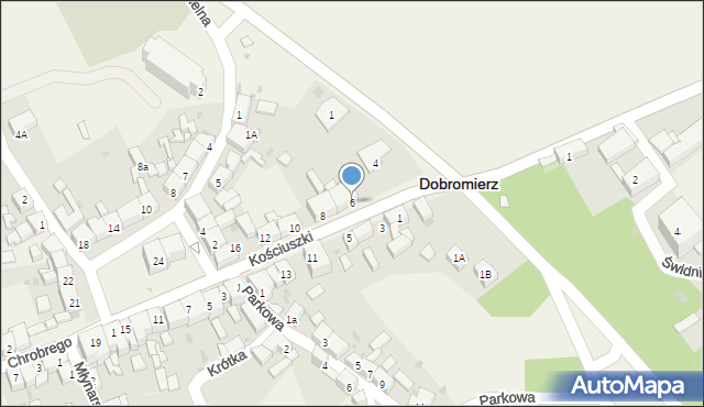 Dobromierz, Kościuszki Tadeusza, gen., 6, mapa Dobromierz