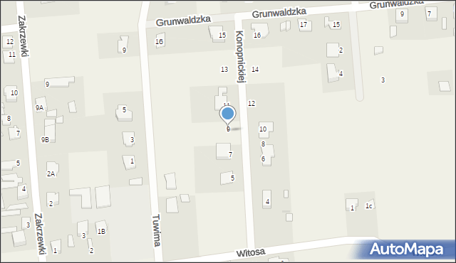 Dobroń, Konopnickiej Marii, 9, mapa Dobroń