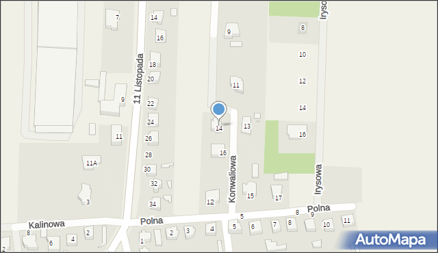 Dobroń, Konwaliowa, 14, mapa Dobroń