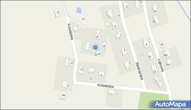 Dobrzewino, Kowalska, 12, mapa Dobrzewino