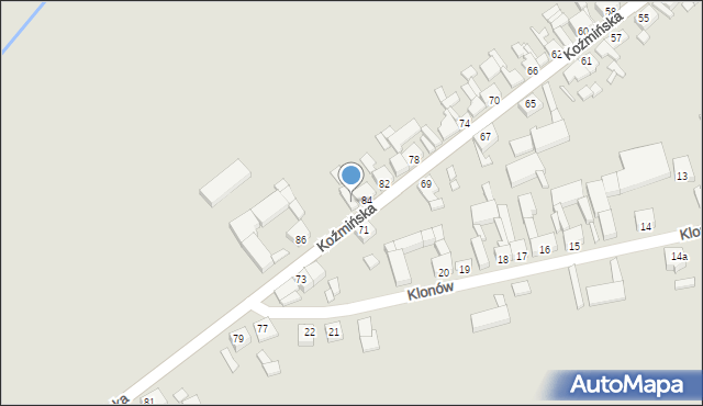 Dobrzyca, Koźmińska, 84A, mapa Dobrzyca