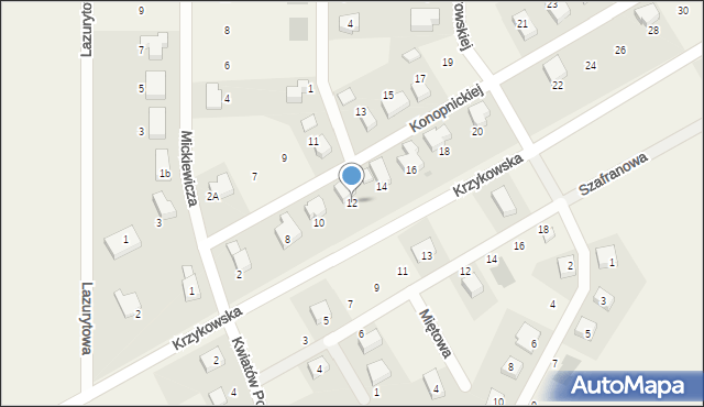 Dobrzykowice, Konopnickiej Marii, 12, mapa Dobrzykowice