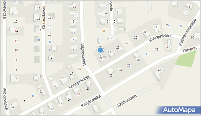 Dobrzykowice, Konopnickiej Marii, 21, mapa Dobrzykowice
