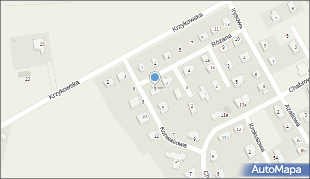 Dobrzykowice, Konwaliowa, 3, mapa Dobrzykowice