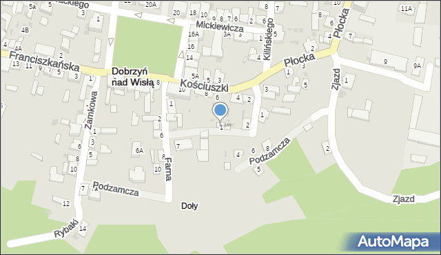Dobrzyń nad Wisłą, Kochańskiego, 1, mapa Dobrzyń nad Wisłą