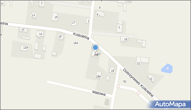 Dobrzyniewo Duże, Kościelna, 16B, mapa Dobrzyniewo Duże