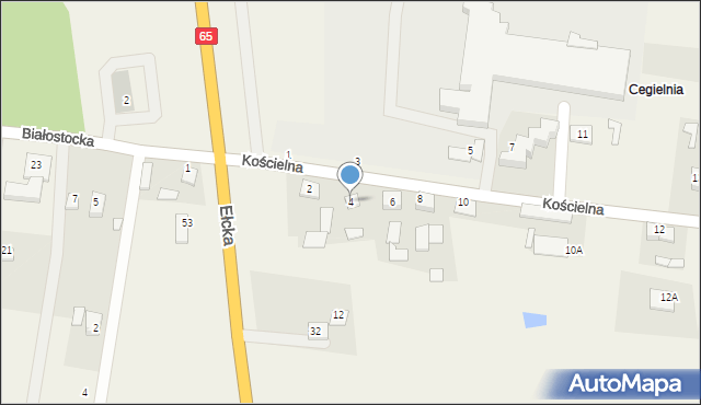 Dobrzyniewo Duże, Kościelna, 4, mapa Dobrzyniewo Duże