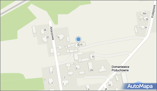 Domaniewice, Kolejowa, 52, mapa Domaniewice