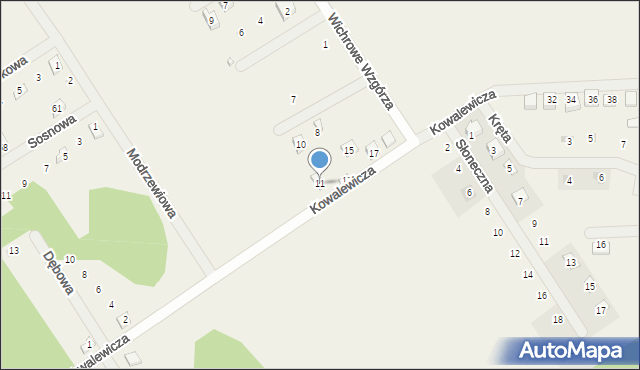 Dominice, Kowalewicza Jana, 11, mapa Dominice