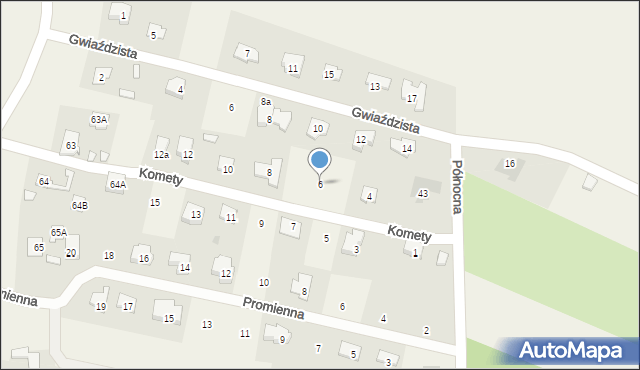 Dominów, Komety, 6, mapa Dominów
