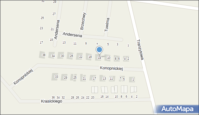 Dopiewiec, Konopnickiej Marii, 14, mapa Dopiewiec