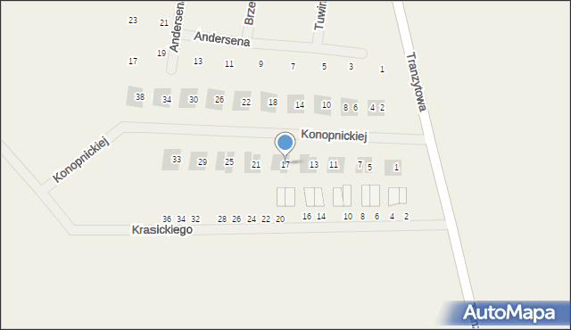 Dopiewiec, Konopnickiej Marii, 17, mapa Dopiewiec