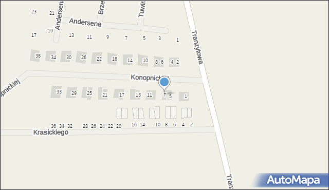 Dopiewiec, Konopnickiej Marii, 7, mapa Dopiewiec