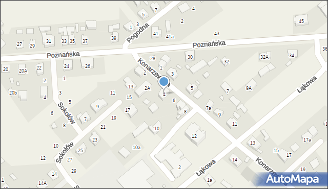 Dopiewo, Konarzewska, 4, mapa Dopiewo