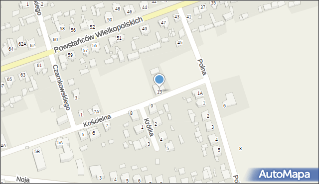 Drawsko, Kościelna, 13, mapa Drawsko