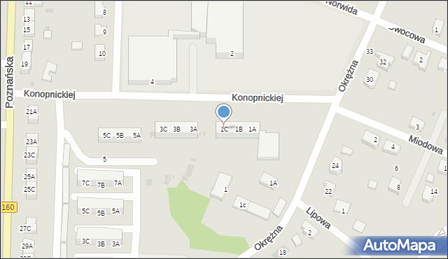 Drezdenko, Konopnickiej Marii, 1C, mapa Drezdenko